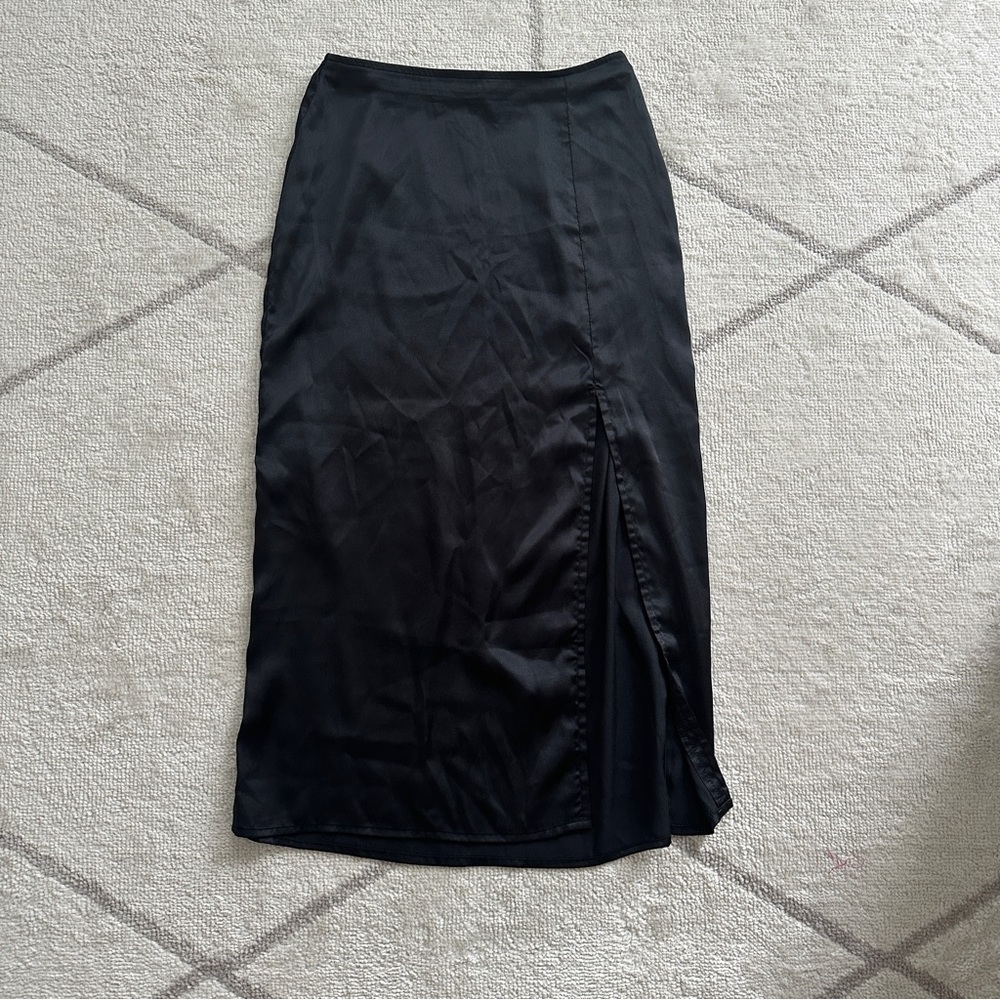 abercrombie & fitch midi slip skirt